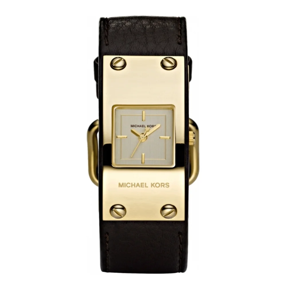 Michael Kors MK 2216 brown leather gold tone women's watch